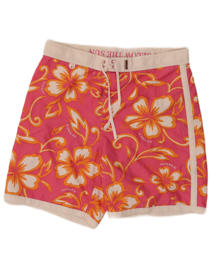 Sundek Bañador Hombre Poliéster Floral Rosa Grande