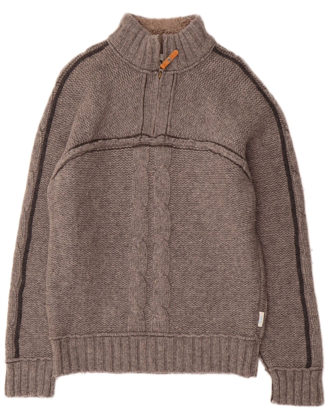 Jersey con cuello y cremallera para hombre de Fat Face Lana gris medio