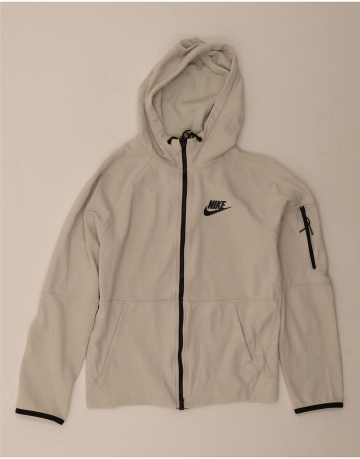 Nike - Sudadera con capucha y cremallera para hombre, talla pequeña, algodón gris
