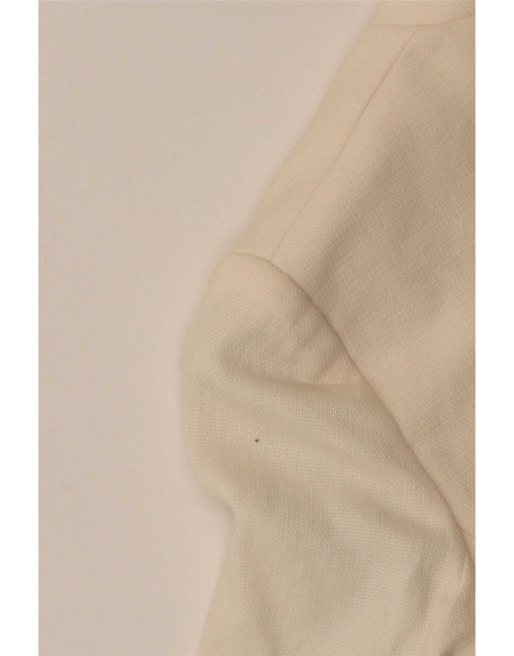 L.K. Bennett Chaqueta Blazer de Manga 3/4 para Mujer UK 12 Medium Beige Linen