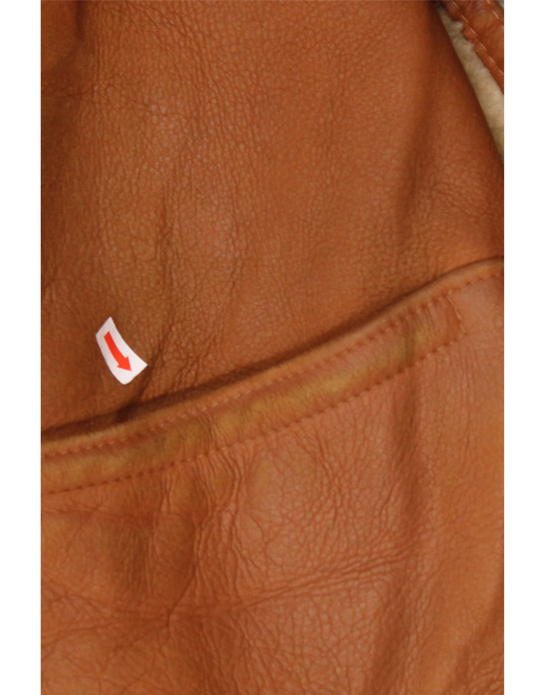 MABRUN Chaqueta de piel de oveja para hombre UK 36 Small Brown Leather
