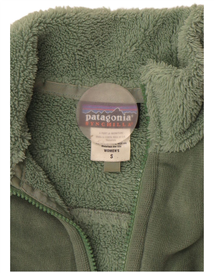 Patagonia Mujer Sherpa Chándal Top Chaqueta UK 10 Small Verde Poliéster