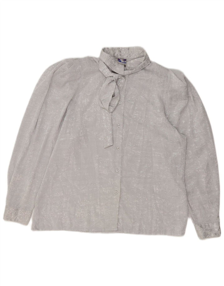 YESSICA Blusa camisera con lazo frontal para mujer EU 42 Poliéster gris grande
