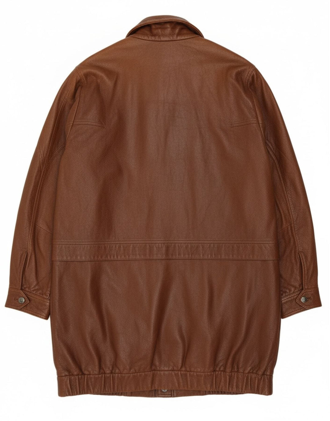 Etienne Aigner Abrigo de cuero holgado para hombre Reino Unido 40 Cuero marrón grande