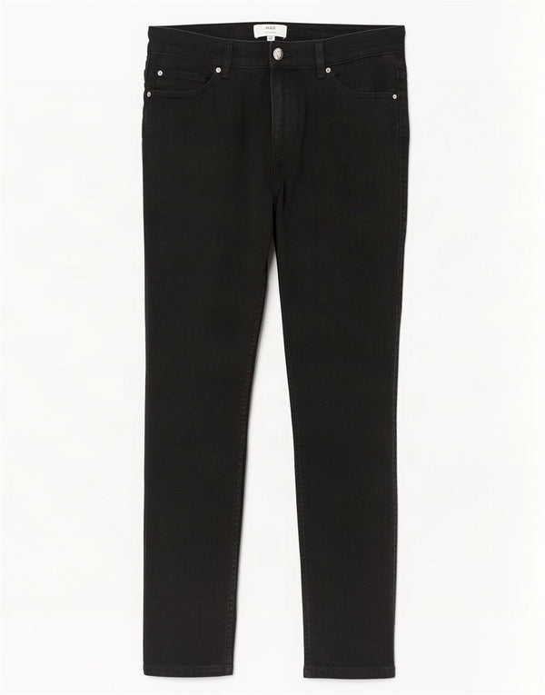 Marks & Spencer Vaqueros cortos y ajustados para mujer UK 14 Medium W30 L27 Algodón negro
