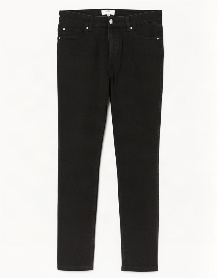 Marks & Spencer Vaqueros cortos y ajustados para mujer UK 14 Medium W30 L27 Algodón negro