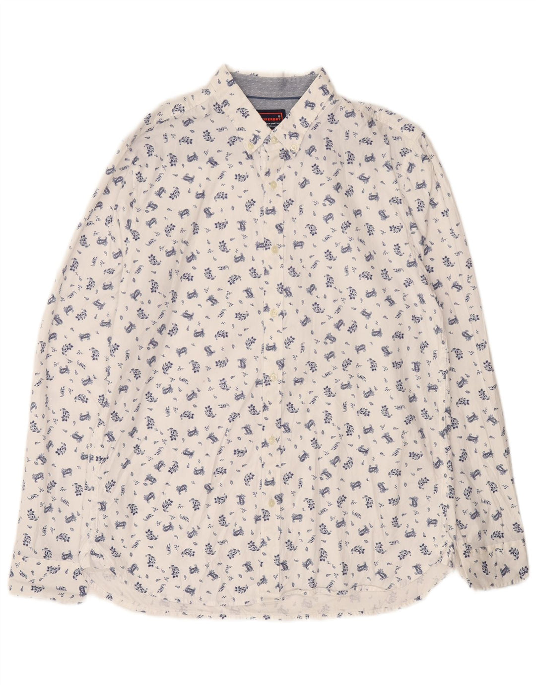 Superdry Camisa Regular Fit XL De Algodón Floral Blanco Para Hombre