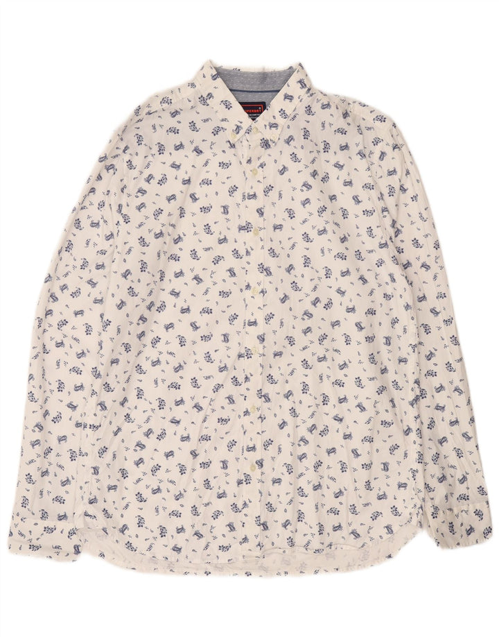 Superdry Camisa Regular Fit XL De Algodón Floral Blanco Para Hombre