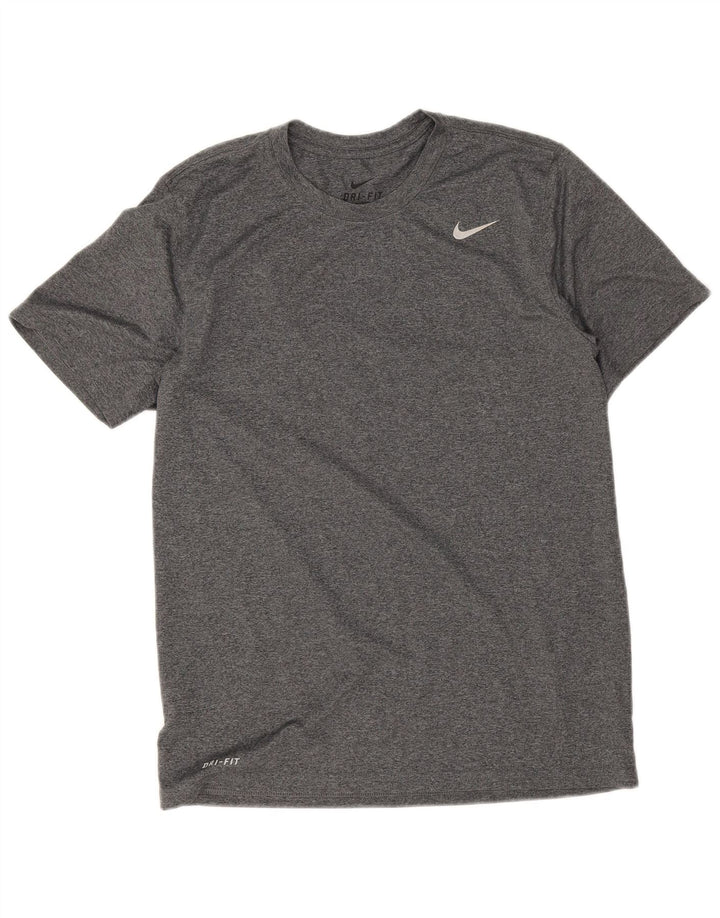 Camiseta Nike Dri Fit para hombre Top grande de poliéster moteado gris