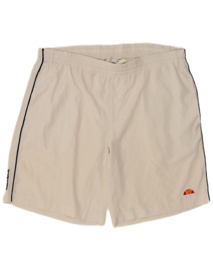 ELLESSE Pantalón Corto Deportivo Hombre Medio Blanco Poliéster