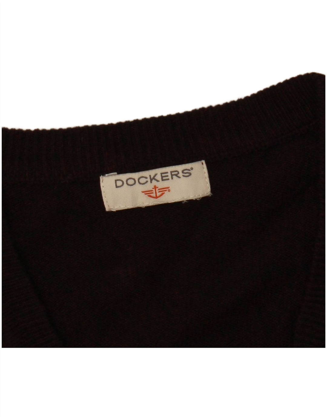 DOCKERS Jersey con Cuello en V para Hombre Large Borgoña Argyle/Diamond