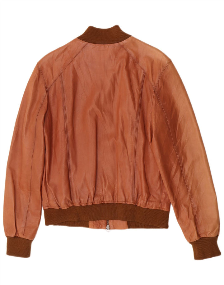 Vimapel Chaqueta Bomber De Cuero Para Hombre IT 50 Cuero Marrón Grande