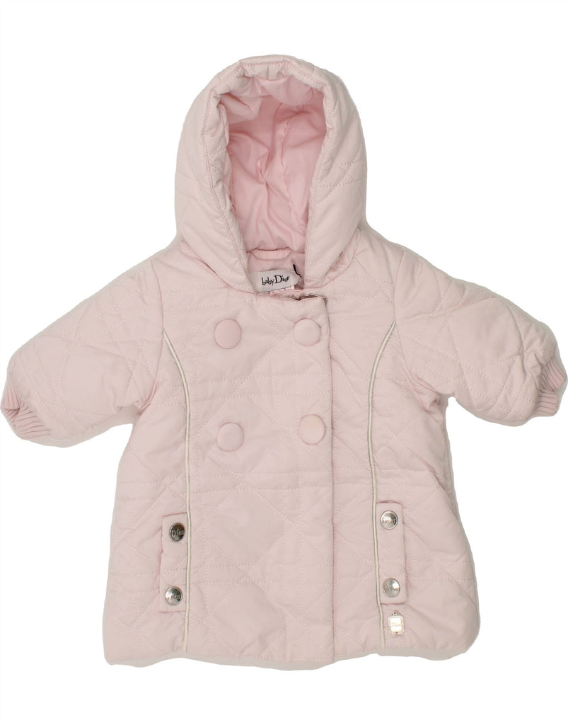 BABY DIOR Baby Girls Hooded Quilted Jacket 0-3 Months Pink Polyamide Vintage Baby Dior and Second-Hand Baby Dior from Messina Hembry 