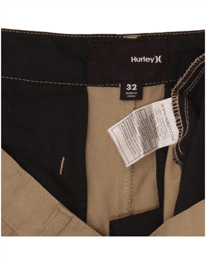 HURLEY Pantalones cortos chinos para hombre W32 Poliéster beige medio