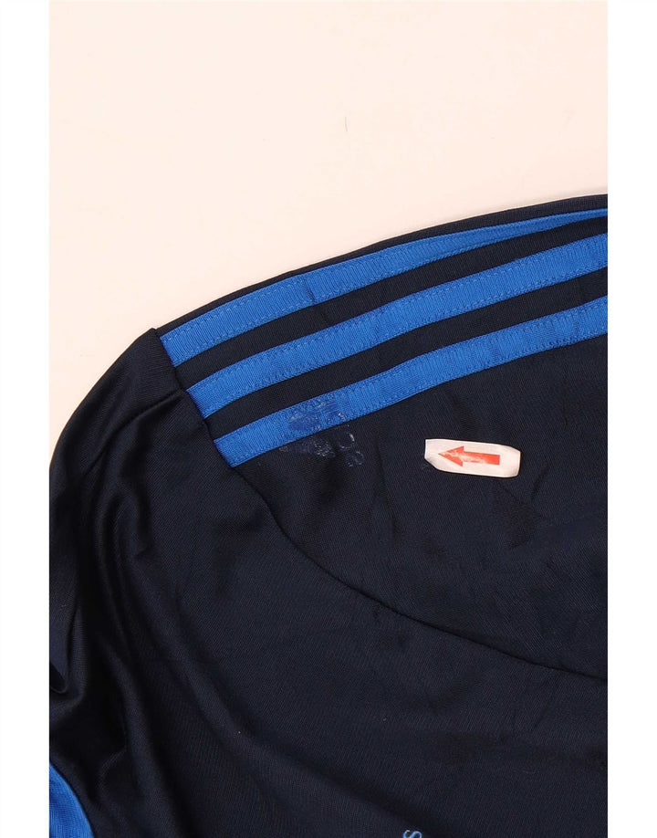 Adidas Hombre Chándal Top Chaqueta UK 38/40 Medio Azul Marino Poliéster