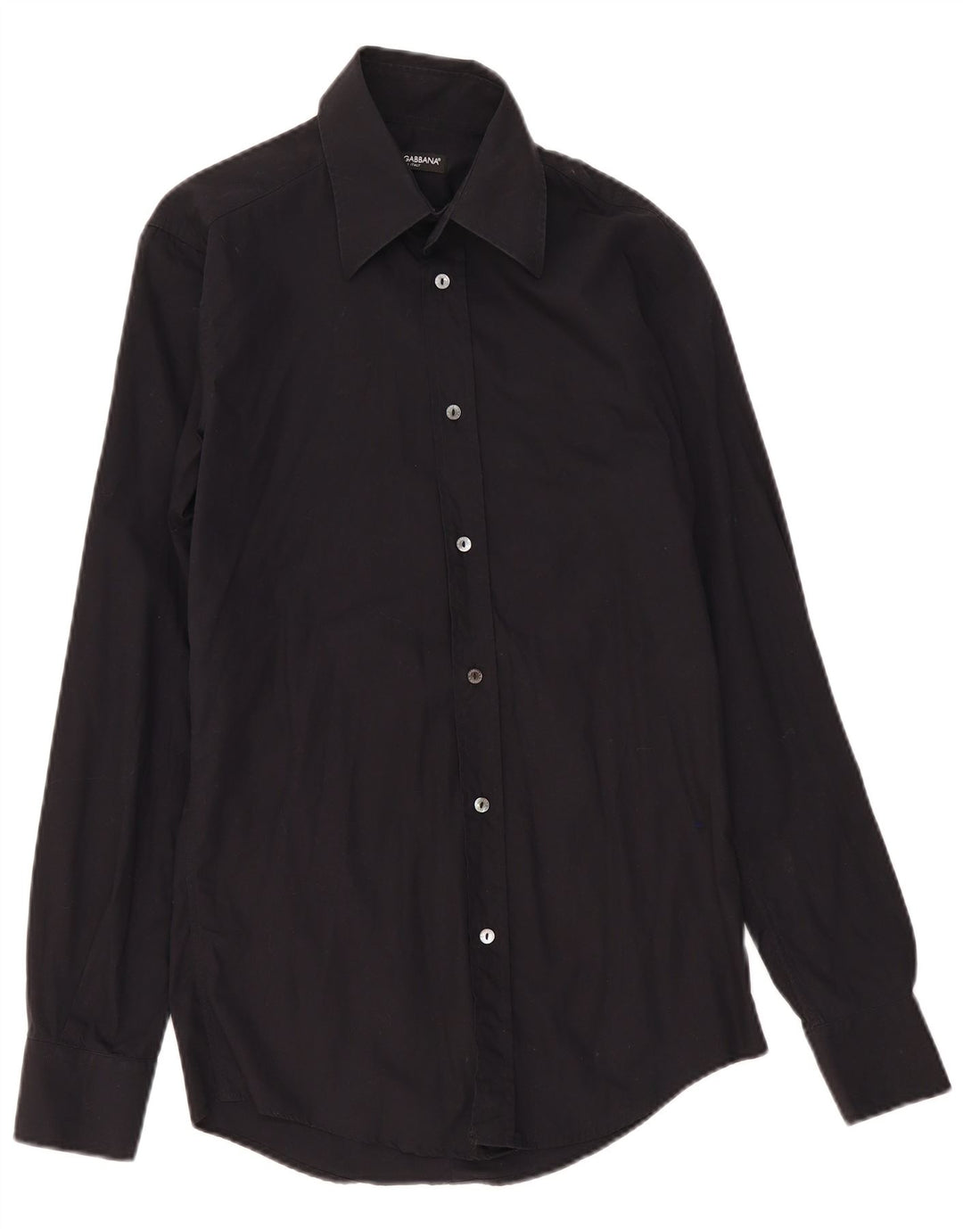Dolce & Gabbana Camisa Hombre Talla 39 15 1/2 Mediana Negro Algodón