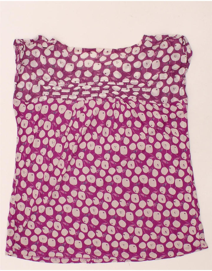 VINTAGE Womens Blouse Top UK 12 Medium  Pink Spotted Viscose Vintage Vintage and Second-Hand Vintage from Messina Hembry 
