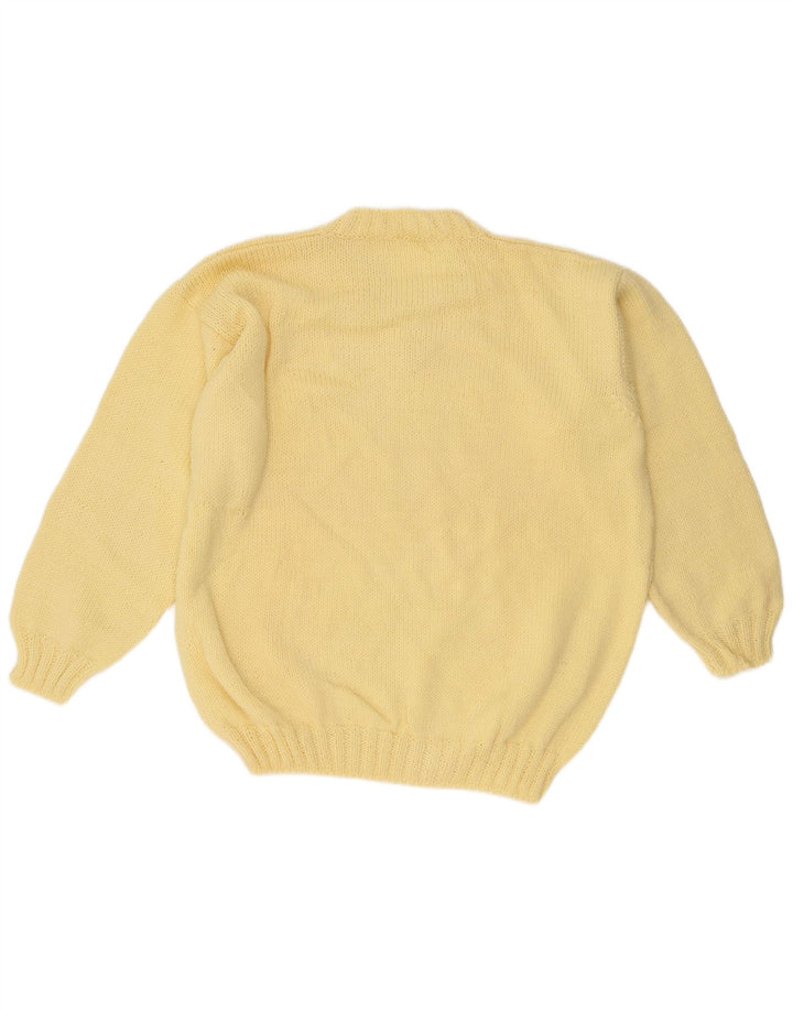 Vintage hombres V-cuello jumper suéter grande amarillo