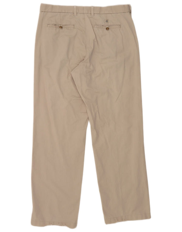 Marks & Spencer Pantalón chino recto azul Harbor para hombre W34 L33 Beige