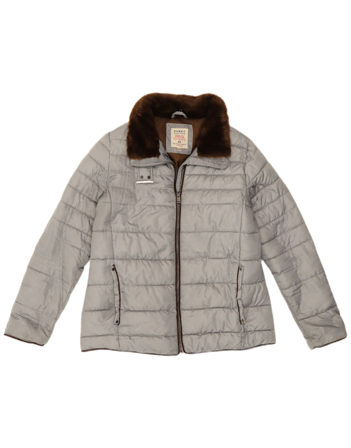 Peckott Mujer Heritage Chaqueta Acolchada IT 42 Poliéster Gris Medio