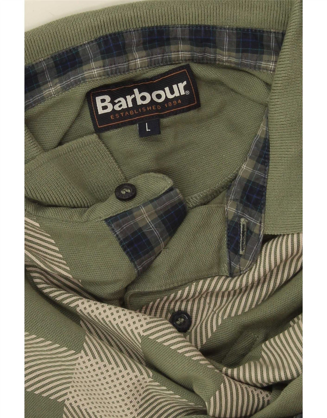 Polo Barbour Hombre A Cuadros Verdes Grandes