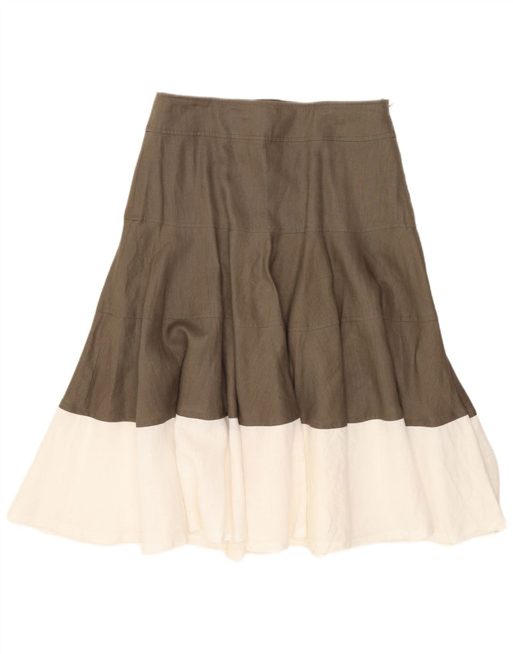 Fenn Wright Manson Falda acampanada para mujer UK 10 Small W28 Bloque de color marrón