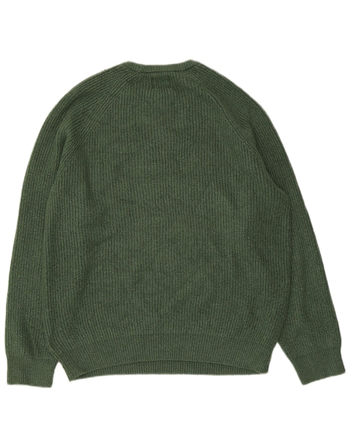 Marks & Spencer - Jersey de cuello redondo para hombre, talla grande, poliamida verde