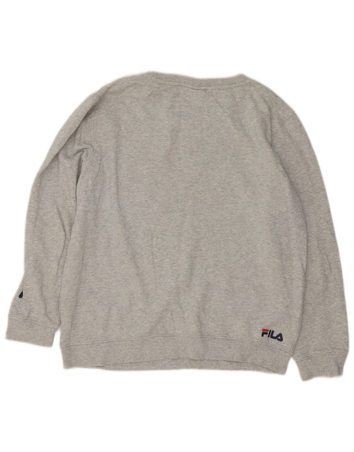 Fila Hombre Sudadera Gráfica Jersey De Algodón Moteado Gris Medio
