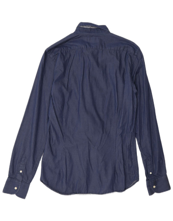 La Martina Mens Graphic Slim Fit Shirt Small Azul Marino Algodón