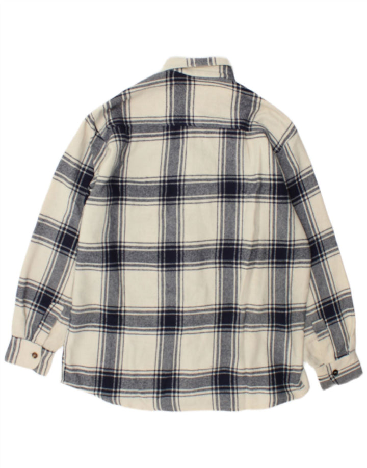 Junior.D Camisa de franela para hombre XL Cuadros blanquecinos
