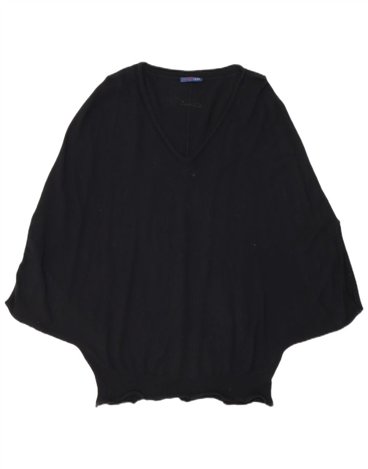 TRUSSARDI JEANS Jersey Poncho para Mujer UK 44 Viscosa Negra Mediana