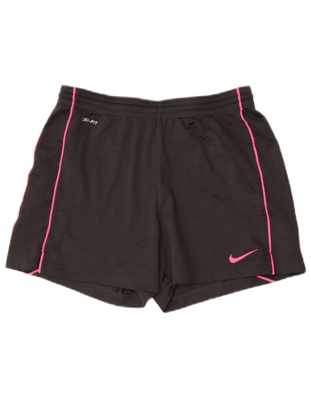 Nike - Pantalones cortos deportivos Dri Fit para mujer, talla 10, poliéster gris pequeño