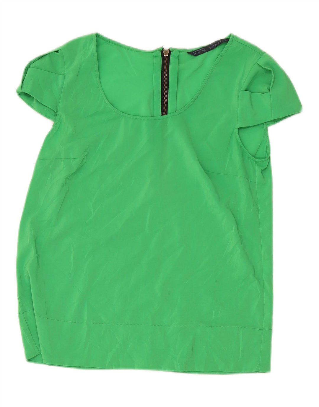 ZARA Womens Blouse Top UK 10 Small Green