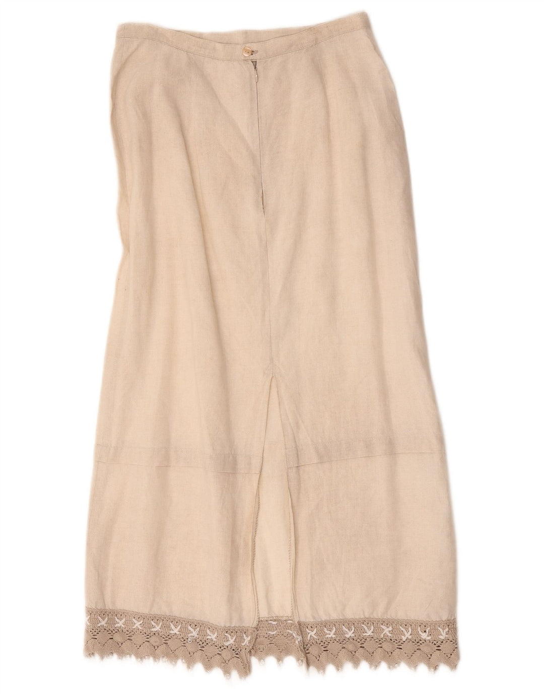 Falda midi para mujer L.Pucci IT 44 Medium W28 Lino beige