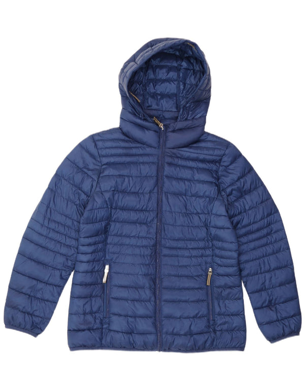 Esprit Chaqueta acolchada con capucha para mujer ES 40 XL Poliéster azul