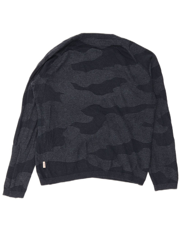 Jack & Jones Hombre Boat Neck Jumper Sweater Small Navy Blue Camuflaje