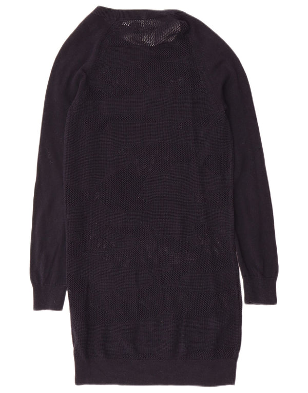 All Saints Vestido tipo jersey transparente de manga larga para mujer UK 8 Small Azul marino
