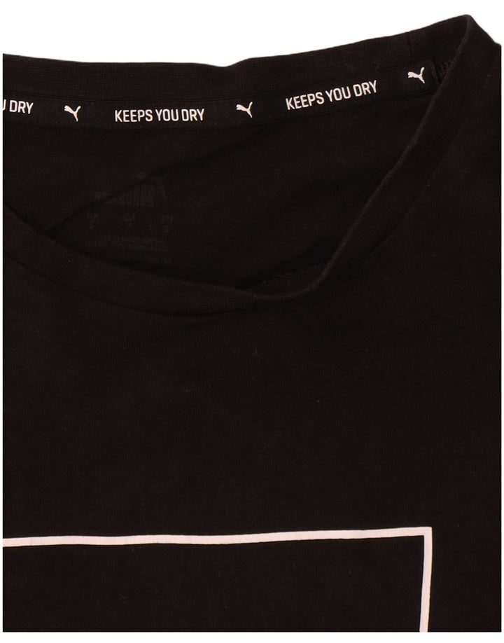 Puma - Camiseta gráfica para hombre, talla pequeña, algodón negro
