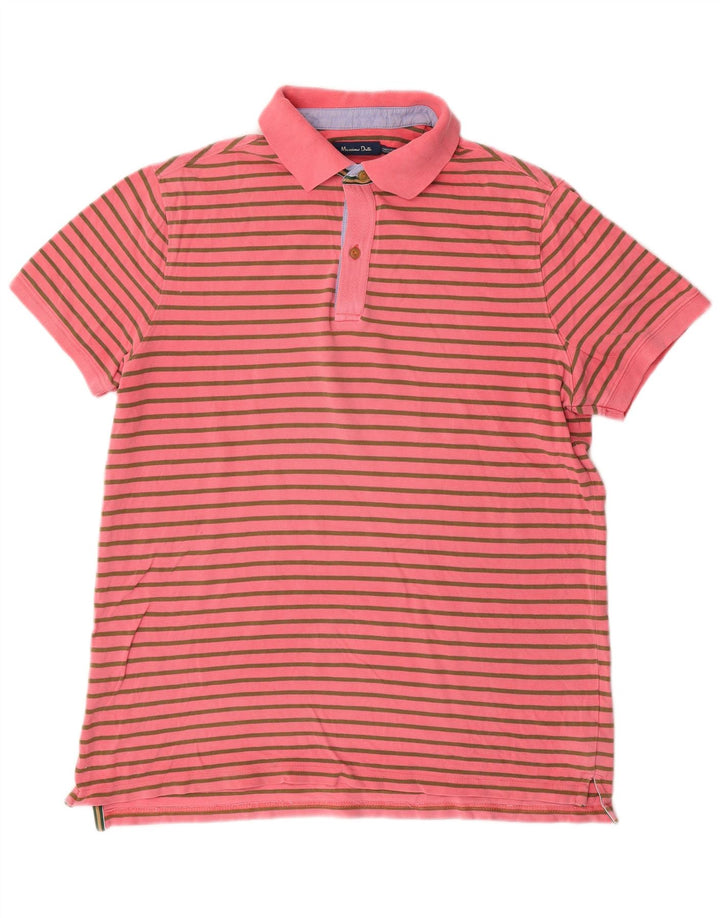 Polo Massimo Dutti Hombre Algodón Rayas Rosa Medio