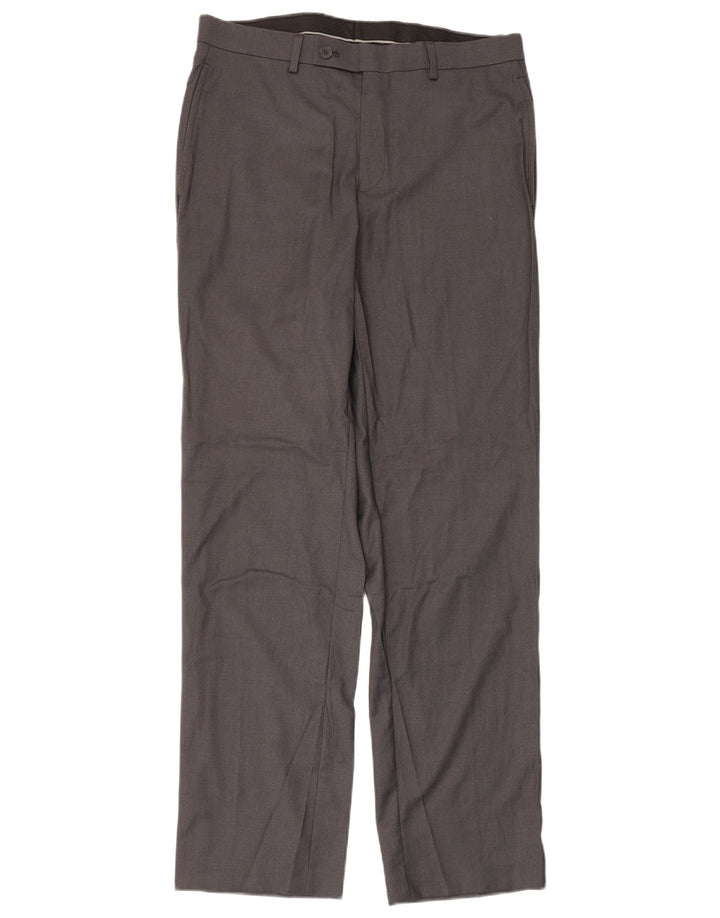 CALVIN KLEIN Pantalón de traje recto para hombre W32 L32 Poliéster gris