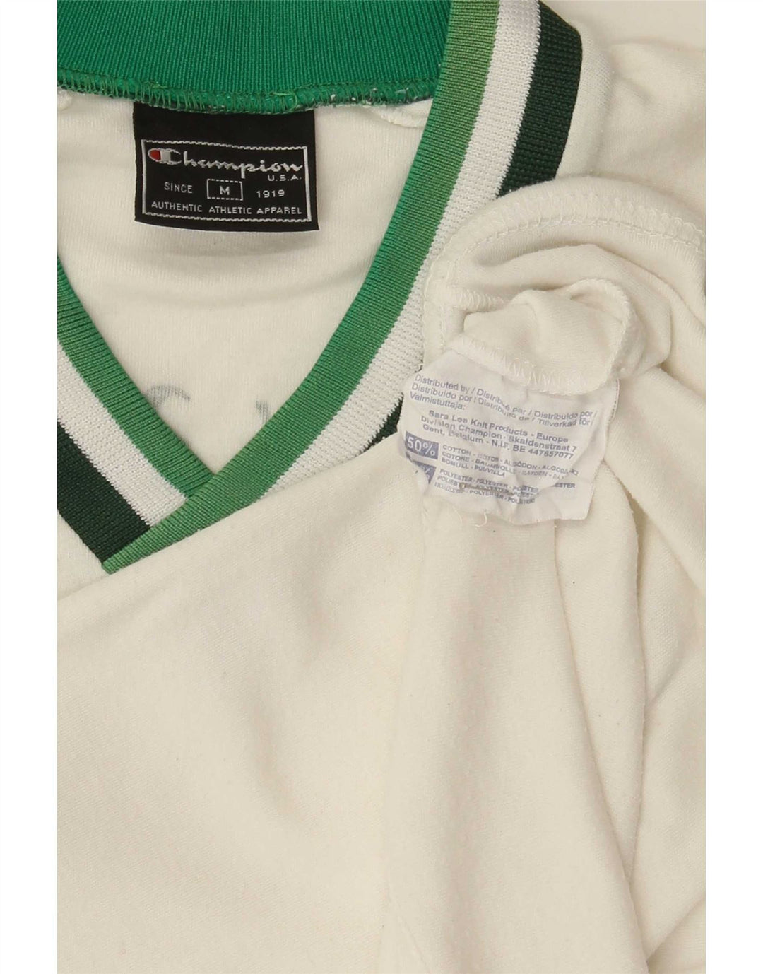 Champion Camiseta Gráfica Gráfica para Hombre Top Algodón Blanco Mediano