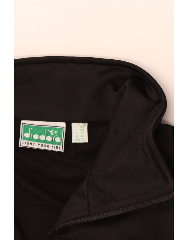 DIADORA Chaqueta de chándal para hombre UK 42 Large Poliéster negro