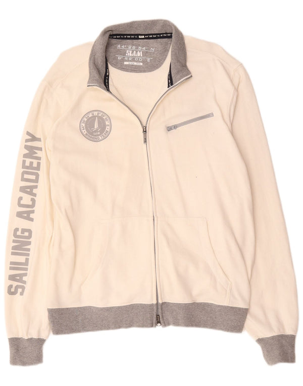 Slam Chaqueta De Chándal Con Estampado Gráfico Para Hombre 2XL Algodón Blanco Con Bloques De Color