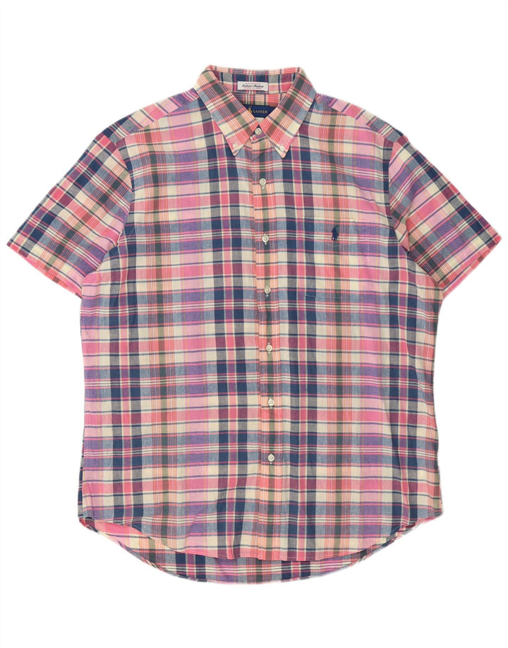 Ralph Lauren Camisa De Manga Corta Para Hombre Algodón A Cuadros Multicolor Grande