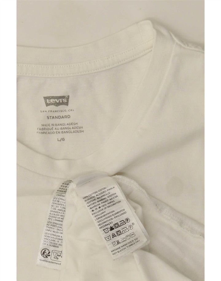 Levi's Camiseta estándar para hombre Top grande de algodón blanco