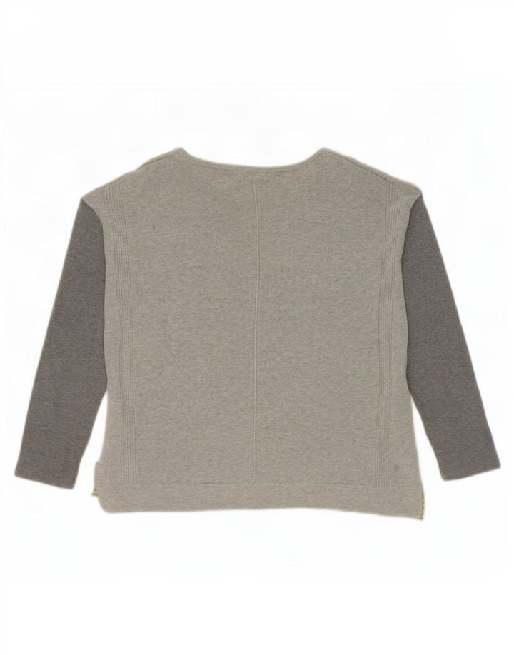 White Stuff Jersey tipo jersey para mujer con cuello barco, talla 48, color gris medio