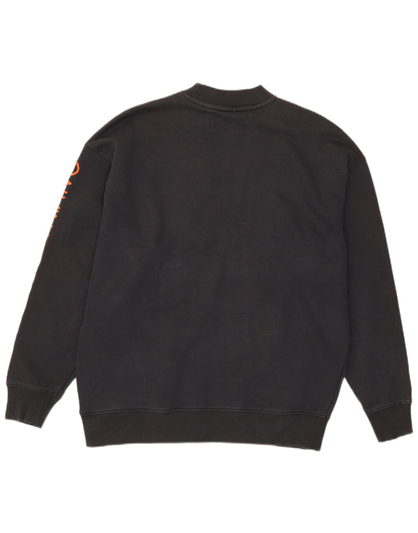 Calvin Klein Jeans Hombre Sudadera Gráfica Jersey Pequeño Algodón Negro