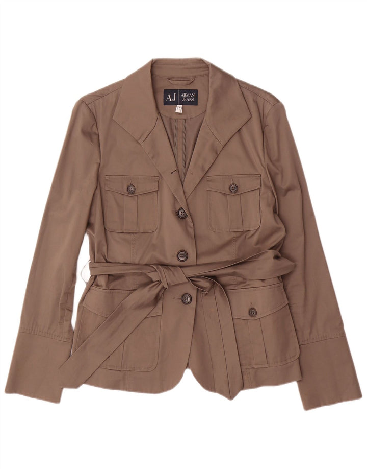 Armani Jeans Chaqueta Blazer de 3 Botones para Mujer EU 44 XL Algodón Marrón