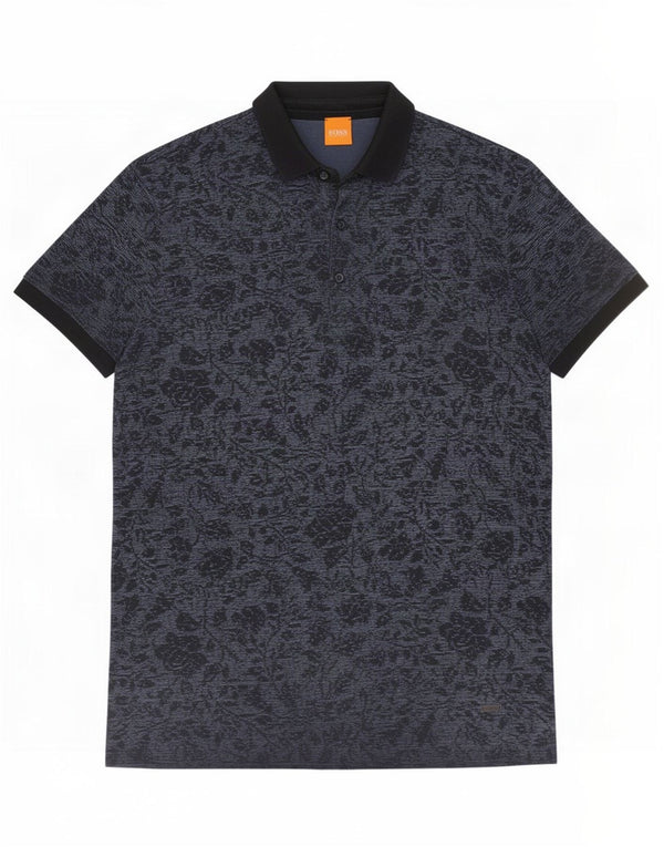 Polo Hugo Boss Hombre Algodón Floral Azul Marino Medio