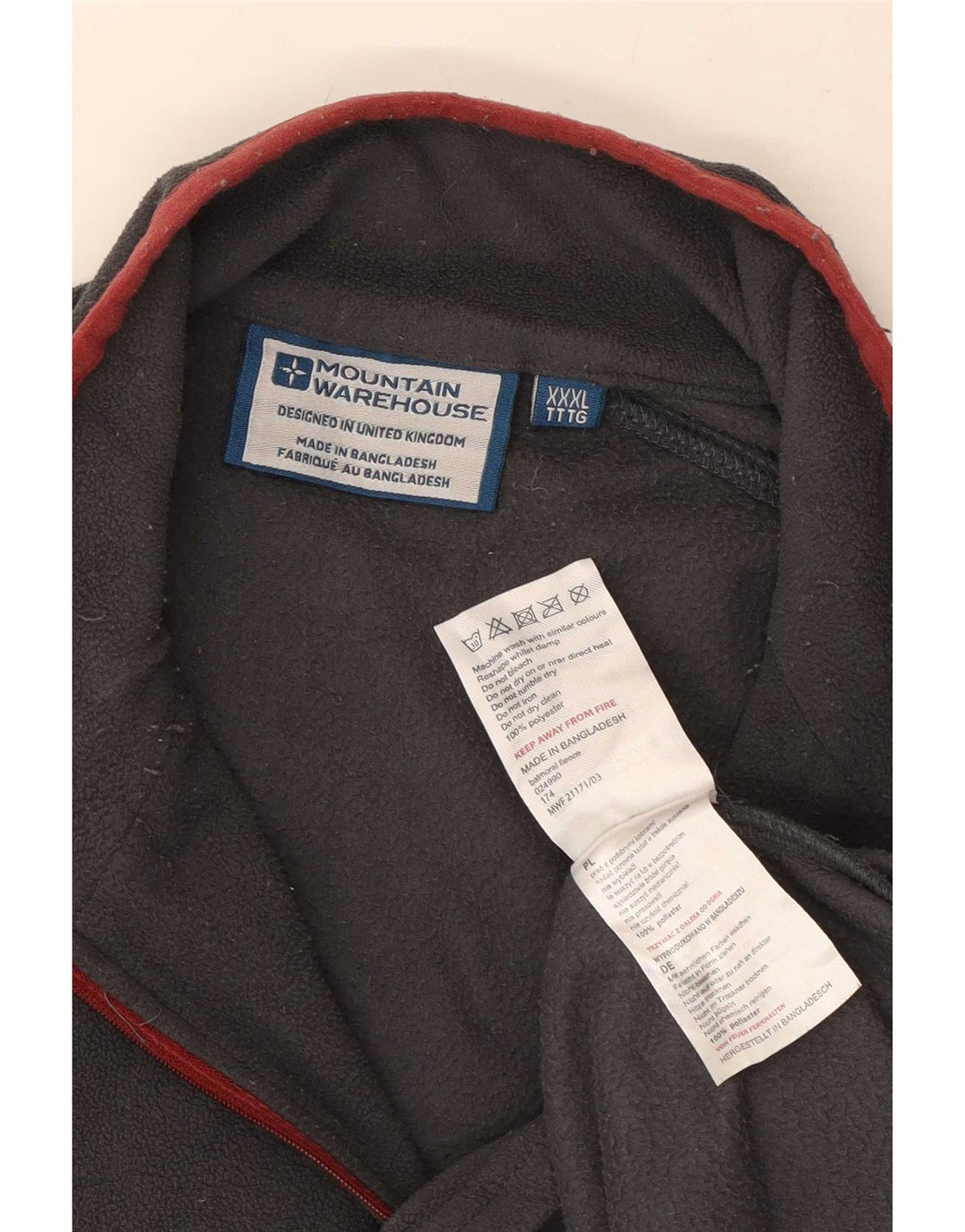 Mountain Warehouse Jersey de forro polar con cuello y cremallera para hombre 3XL Poliéster gris
